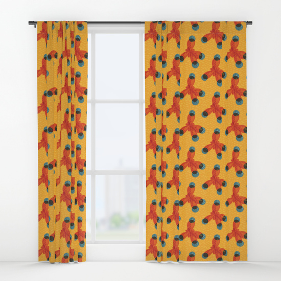 Geek window curtains at Society6 Cute Strange Creatures