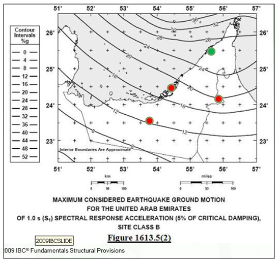 Precast Structures : Seismic design parameter SS and S1 values For UAE