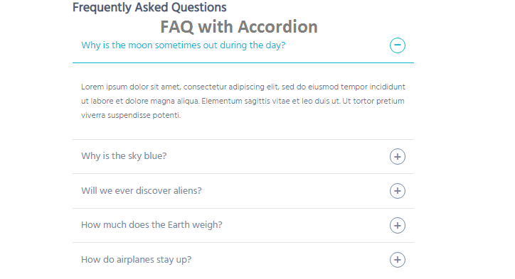 FAQ with Accordion Javascript FAQ with Accordion Javascript