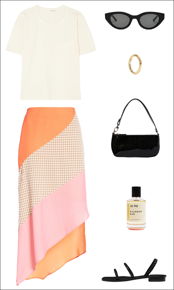 A Cool Yet Understated Way to Wear a Bright Skirt