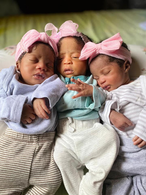 Nigerian woman gives birth to triplets after 15 years of waiting (Photos)