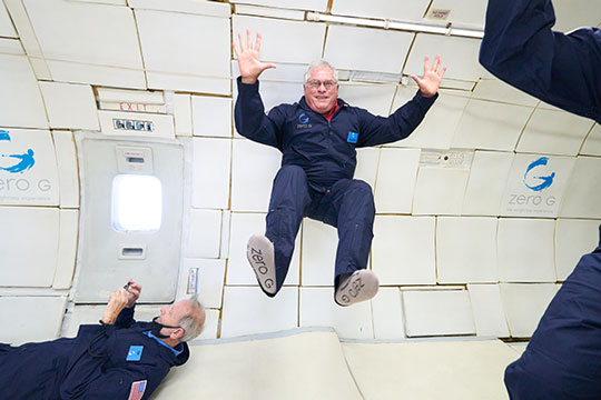 Science Nerd Scott really goes for it in one of his zero g episodes (Source: The Zero-G Team)