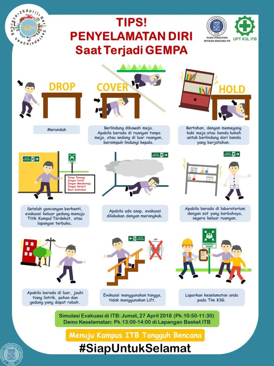 Berikut ini yang bukan merupakan benda-benda yang harus dihindari ketika terjadi gempa bumi saat kit