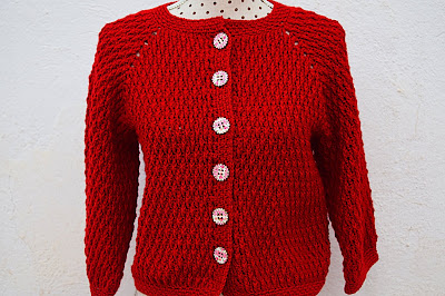 3 - Crochet imagen Chaqueta roja de mujer a crochet y ganchillo por Majovel Crochet