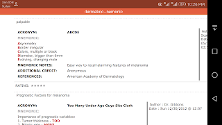 Dermatology mnemonic