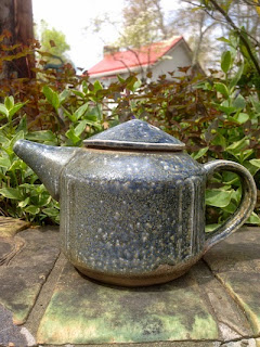 Squared handmade teapot by Lori Buff