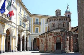Biella's Romanesque baptistry in Piazza Duomo