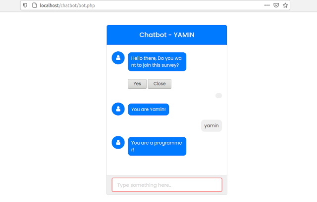 Chatbot using php and mysqli