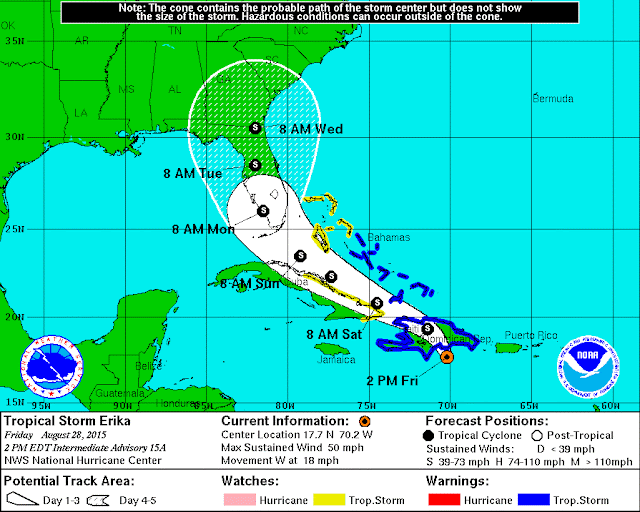 Erika comienza afectar República Dominicana.