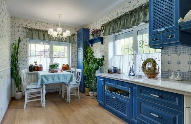 Provence style curtains for the kitchen