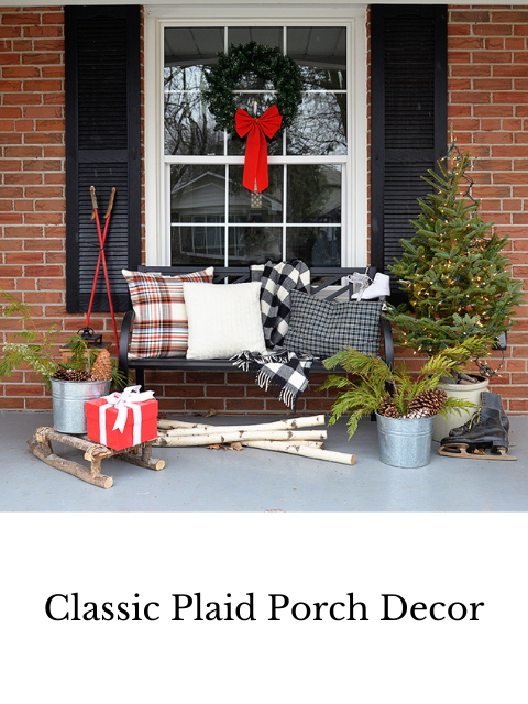 classic plaid porch decor