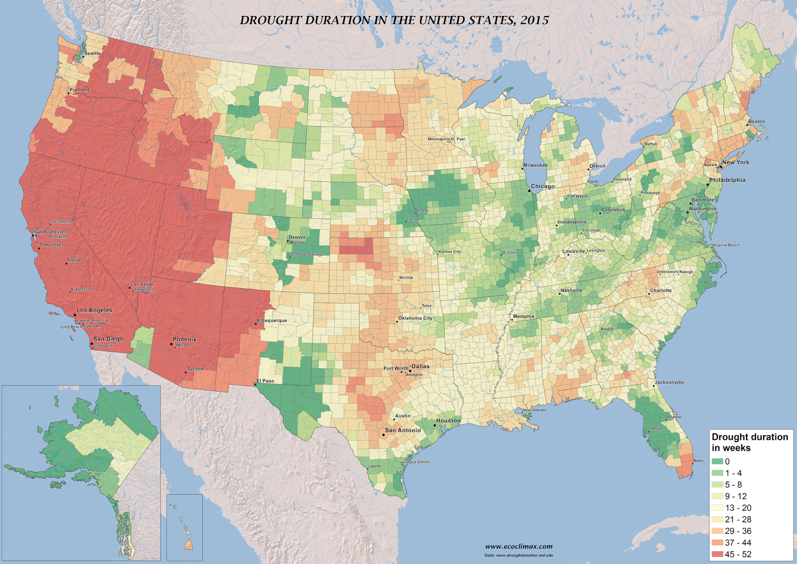 Drought duration in the United States (2015)