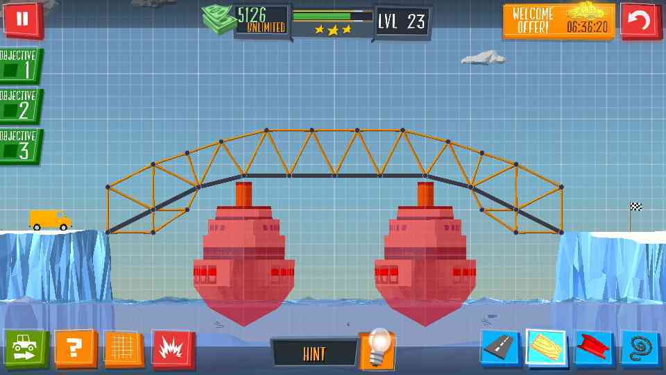 Build a Bridge Level 130 Solved, 3 Star Walk Through Gamers Amatir
