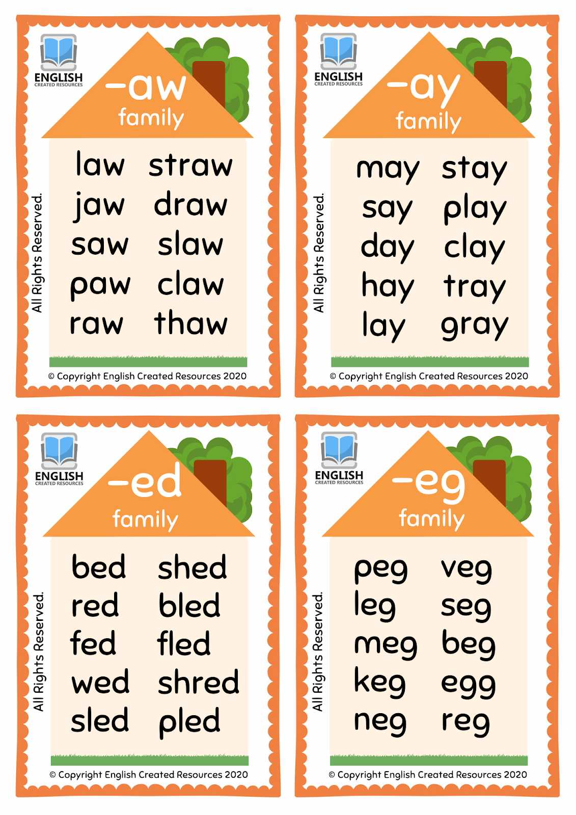 word-family-worksheets-english-created-resources