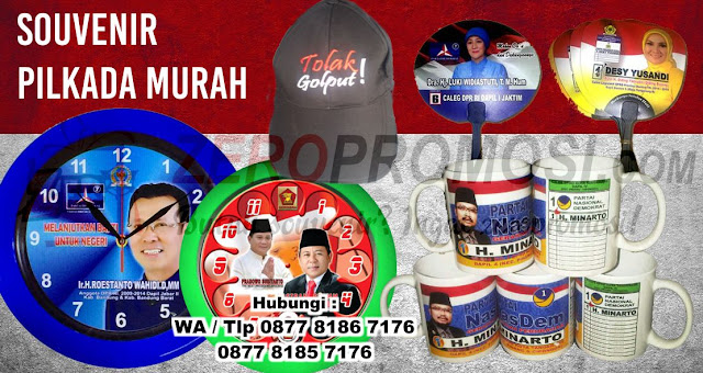 pulpen pilkada, topi pilkada termurah, jam dinding pilkada, Souvenir pilkada mug keren, Kipas pilkada