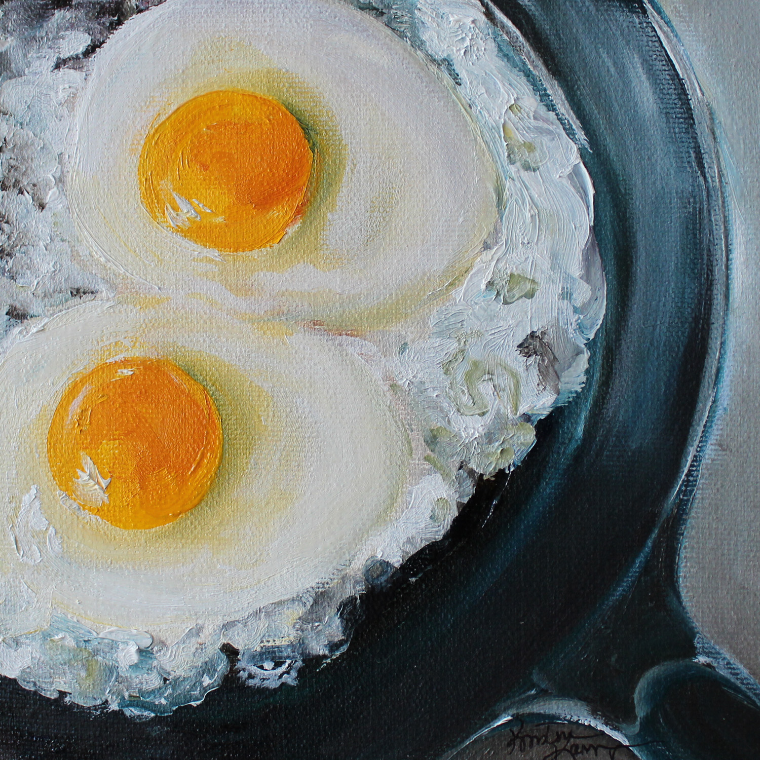 Artists Of Texas Contemporary Paintings and Art Skillet Fried Eggs by
