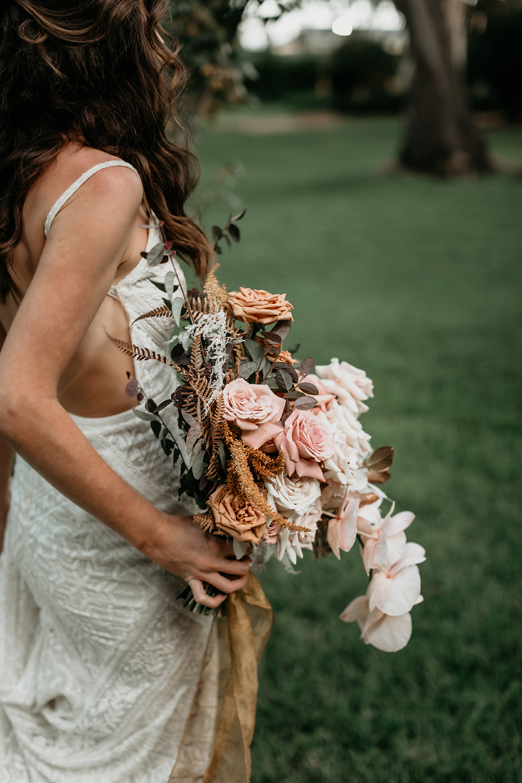 feather and finch photography bohemian styled wedding shoot gold coast bridal gowns florals outdoors