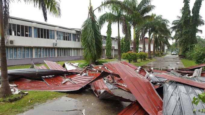 Bumbung Sekolah Menengah Advent Tamparuli (SMAT) Tercabut & Diterbangkan Angin  