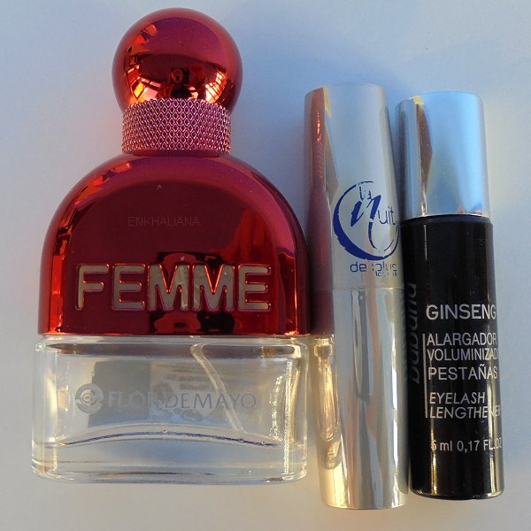 Flor de Mayo Femme / Babaria Alargados Voluminazador Pestañas / Deliplus Labial La Nuit 02