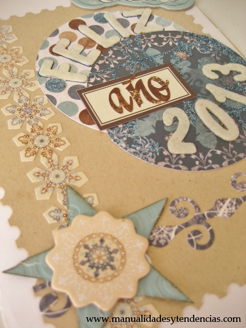 Scrapbooking: tarjeta navideña / Christmas card / carte de Noêl