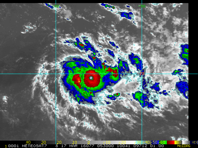 Image satellite du cyclone tropical Emeraude