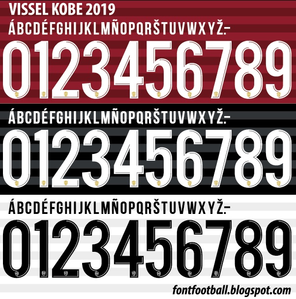 Font Football Font Vector Vissel Kobe 2019 Kit