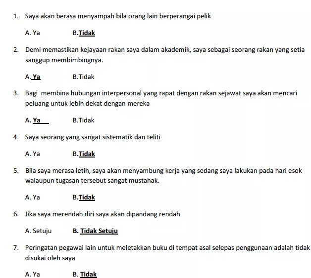 Contoh Soalan Ujian Psikometrik Tingkatan 1 - Selangor a
