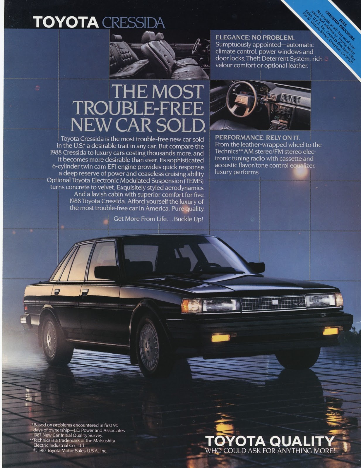 An ad for the 1988 Toyota Cressida ...