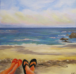 beach bums painting oil fine paint wyne kay june