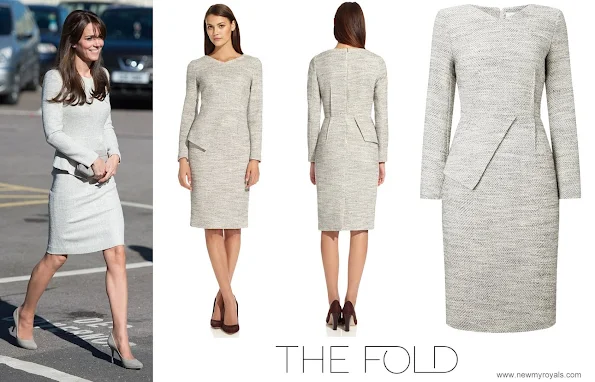 Kate Middleton wore a silver The Fold tweed dress