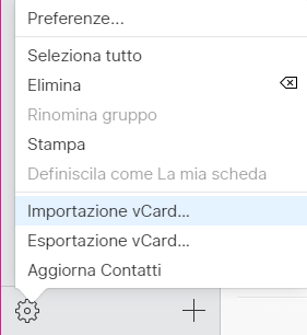 Importazione vCard da iCloud su iOS