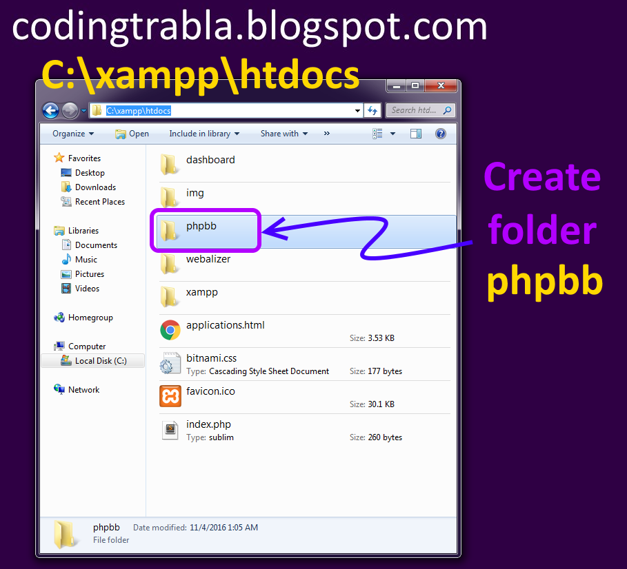 codingtrabla Install phpBB 3.1.10 on windows 7 localhost
