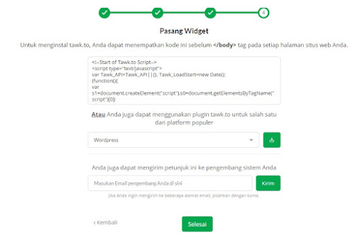 Pasang Widget tawk.to Live Chat