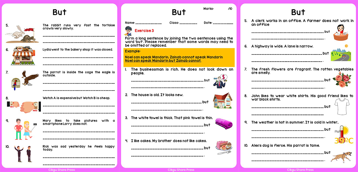 connectors in english grammar exercises