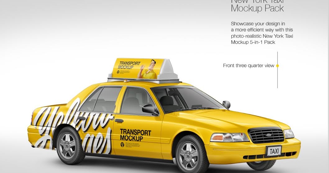 Download New York Taxi Mockup Pack PSD Mockup Templates