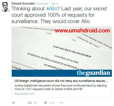 Edward Snowden Google Allo Security Issue
