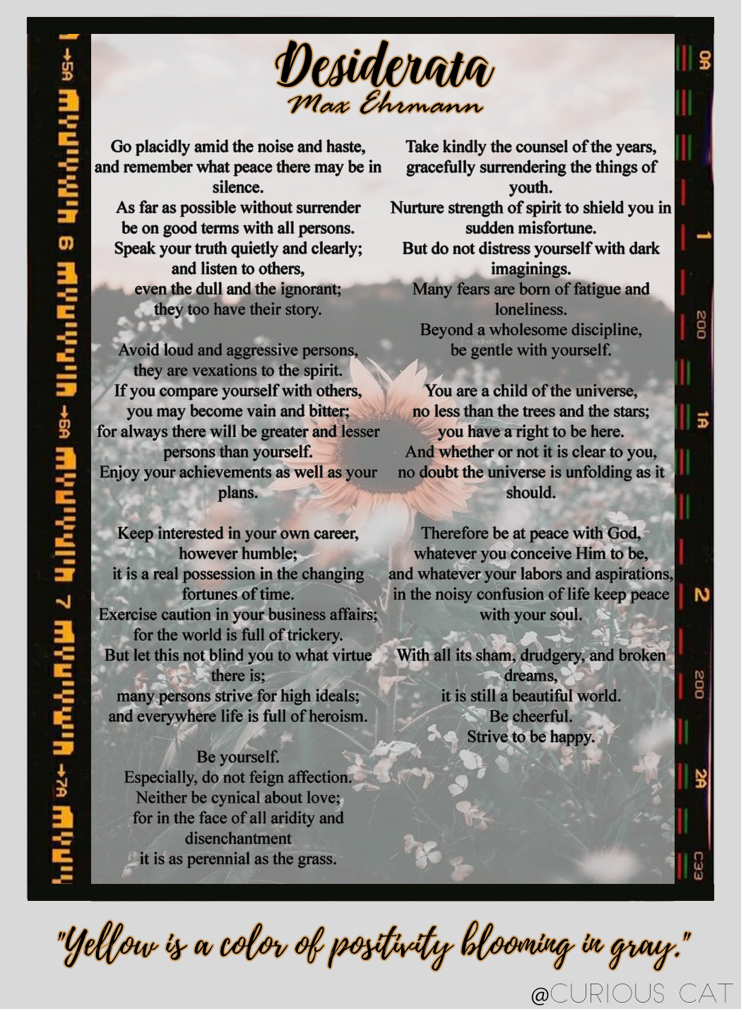 Desiderata Reflection