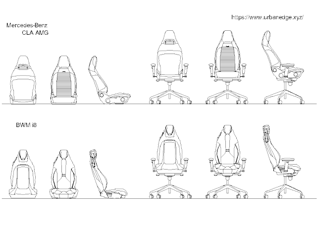 Car armchairs cad blocks - free dwg download