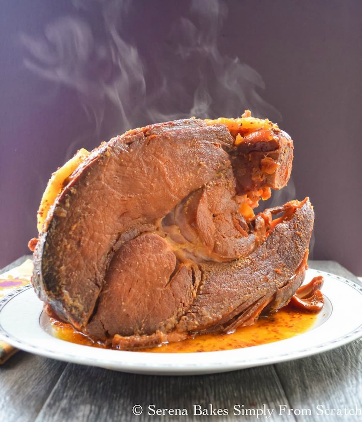 Slow Cooker Pineapple Honey Mustard Baked Ham Serena Bakes Simply