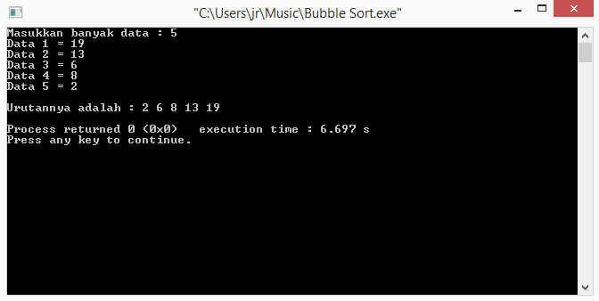 Program Bubble Sort Menggunakan Bahasa C
