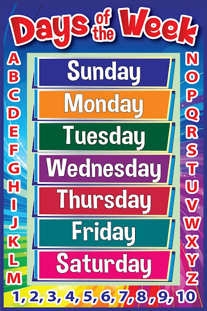 7 Days of the Week printable poster