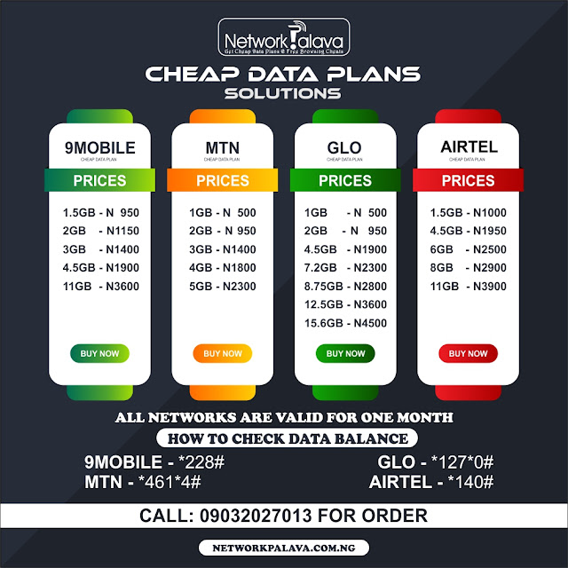 Best & Cheapest data plans on MTN, Airtel, Glo, 9mobile.