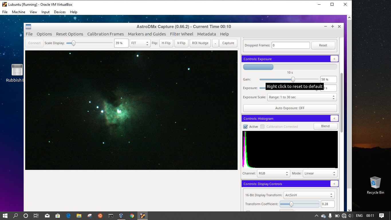 xbitastroimaging AstroDMx Capture for Linux on a Linux Lite laptop