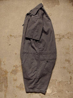 Engineered Garments Combi Suit in Grey Broken Chambray