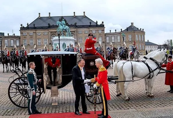 Queen Margrethe II of Denmark held a diplomatic reception for Ambassador for Switzerland Florence Tinguely Mattli