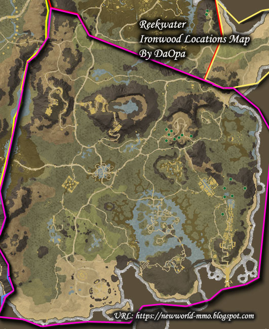 New World Reekwater ironwood map