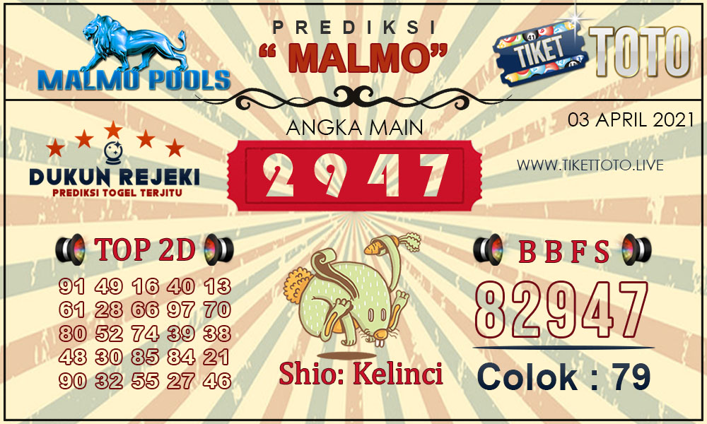 Prediksi Togel MALMO TIKETTOTO 03 APRIL 2021