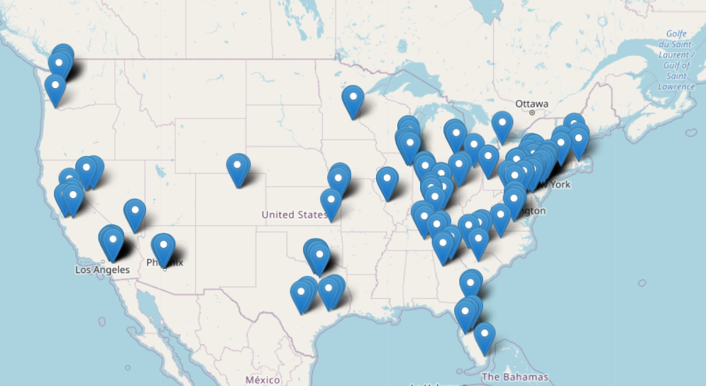 Map of Amazon Fulfillment Centers