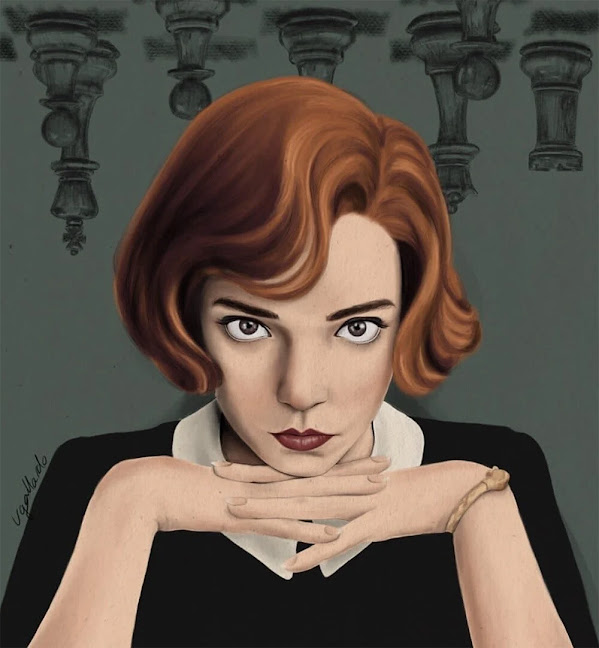 davidCozain - Elizabeth Harmon (Anya Taylor-Joy) - The Queen's Gambit  (11.2020) Retrato a lápiz (20x13cm)