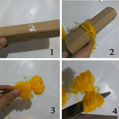 DIY POM POM DARI BENANG WOL